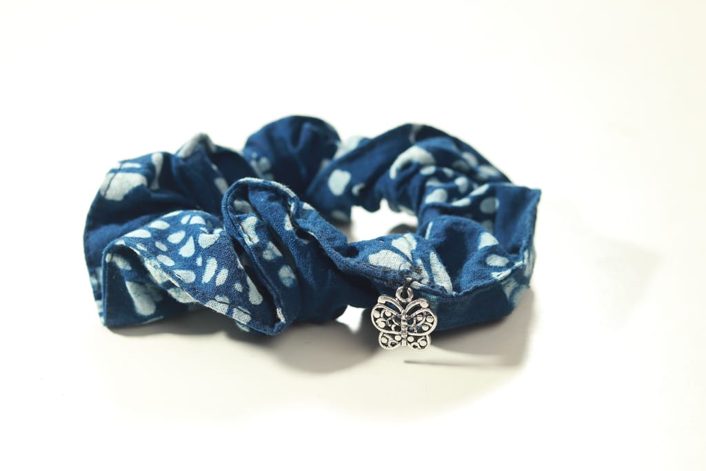 藍染銀飾髮圈