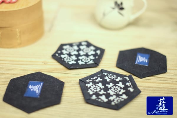 藍染六角形杯墊