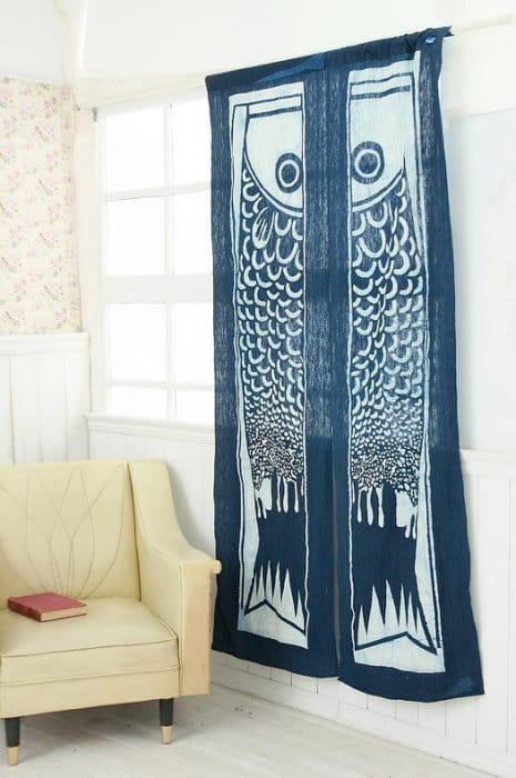 藍染鯉魚旗門簾