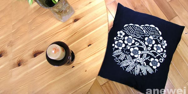 藍染冬梅抱枕套