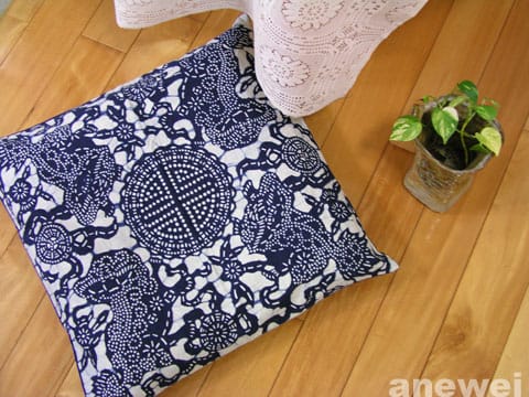 藍染秋藕抱枕套