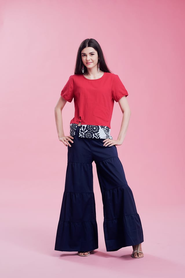 深藍蛋糕褲（純棉厚磅數）