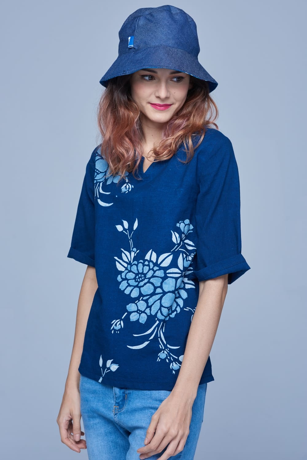 繁花似錦五分袖上衣