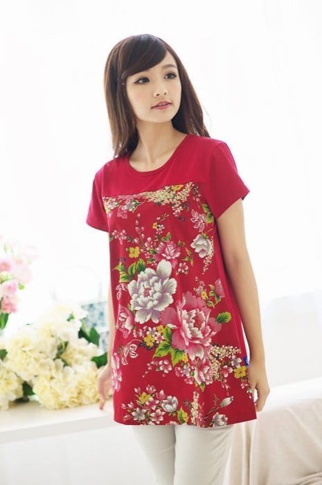 客家紅牡丹長版T恤(3峽