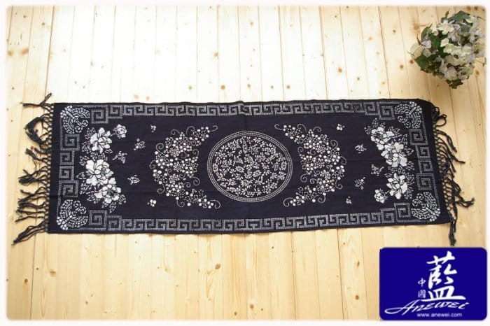 藍染花開富貴桌舌