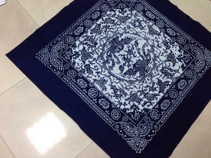 藍染百蝶大方巾