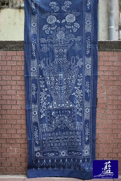 藍染雙面平安富貴方巾