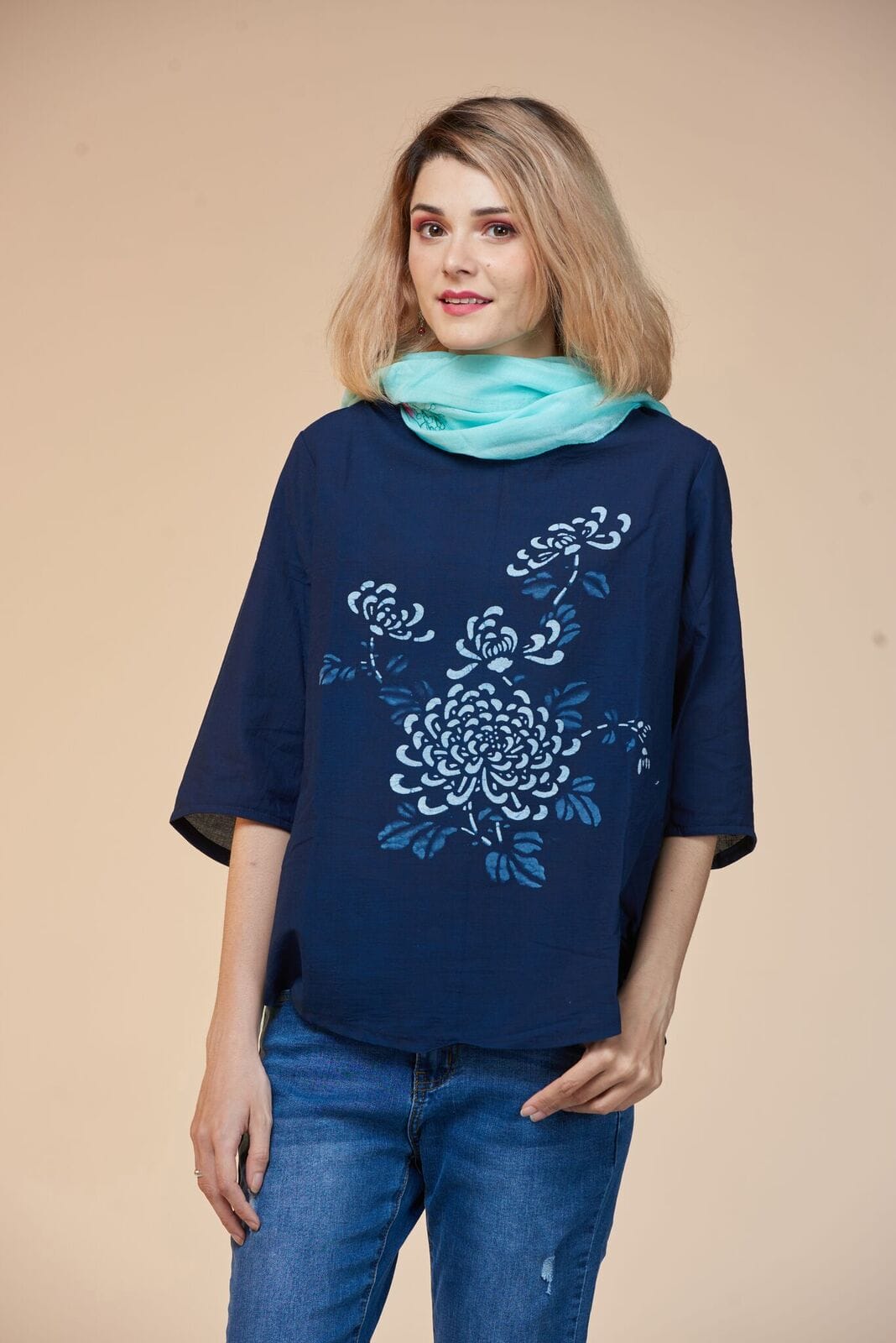 藍染人澹如菊上衣