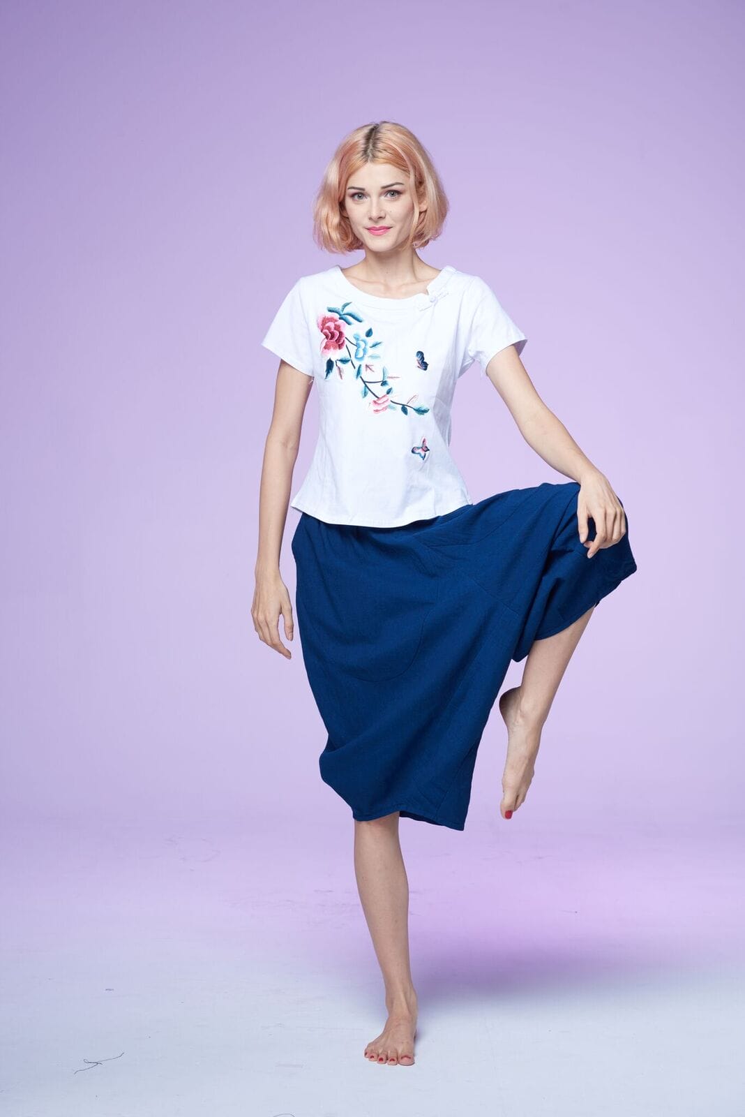 藍染龜甲褲-鬆緊綁繩-男女皆可.運動瑜珈