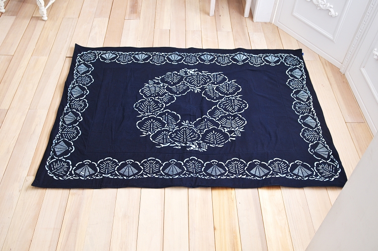 藍染葉兒大地毯