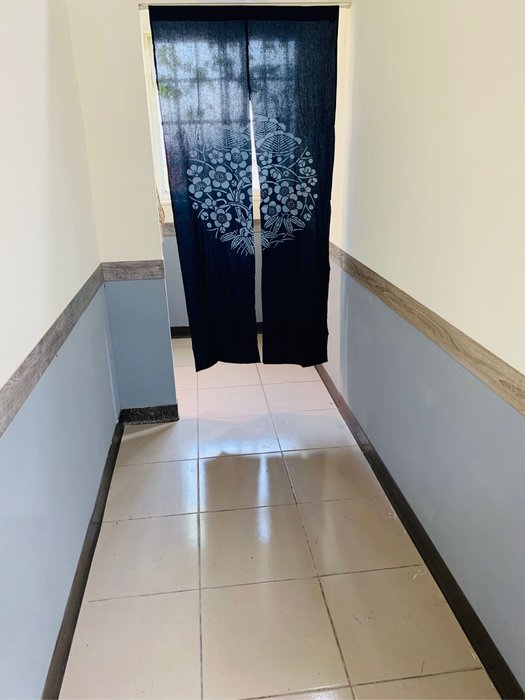 藍染櫻花門簾