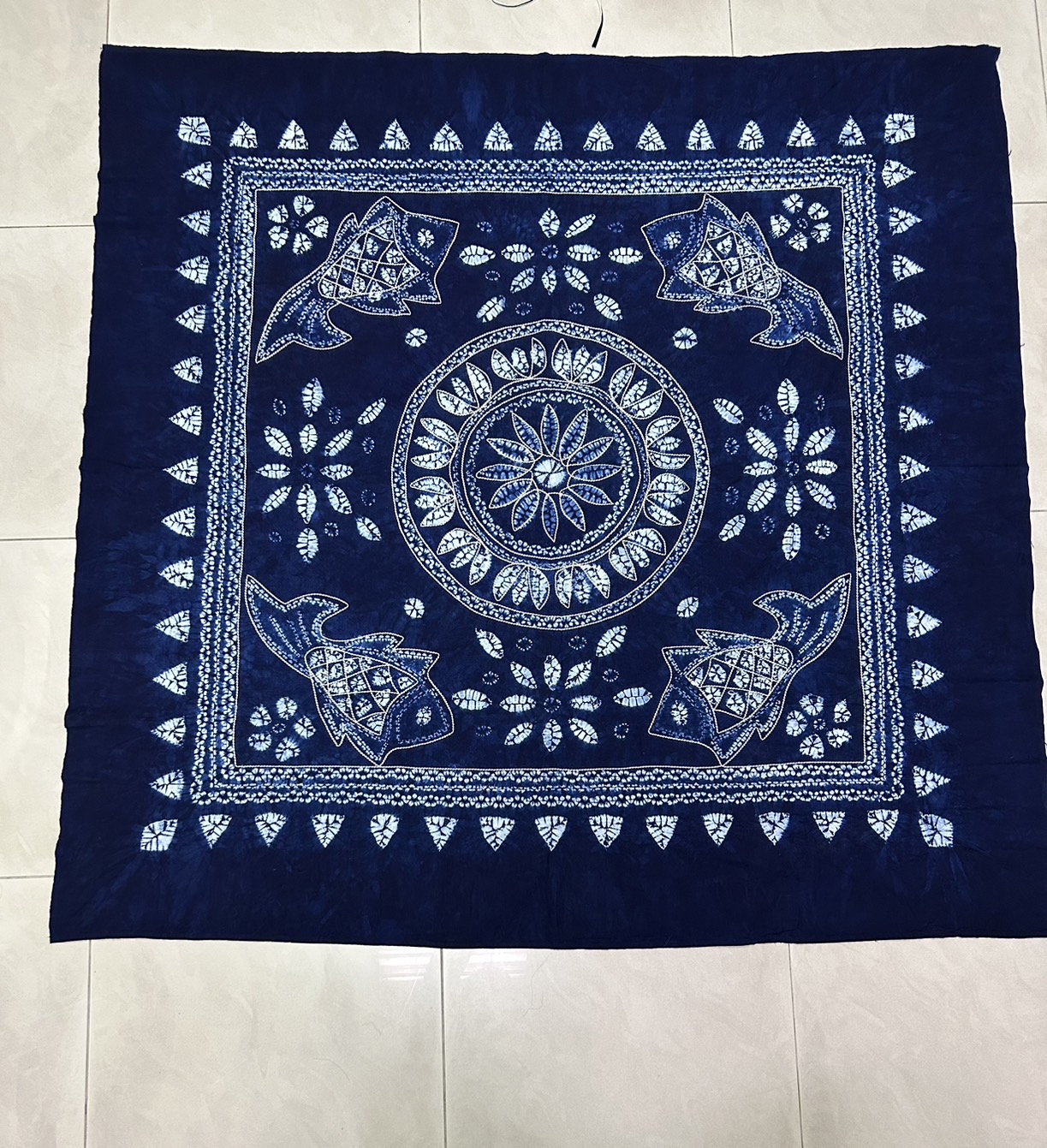 扎染四季有餘方巾