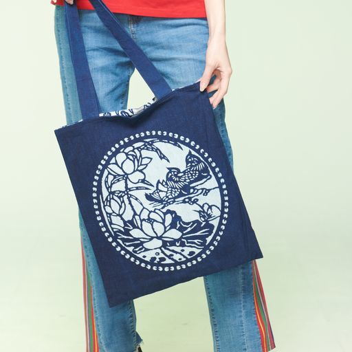 藍染A4肩背包 文青包