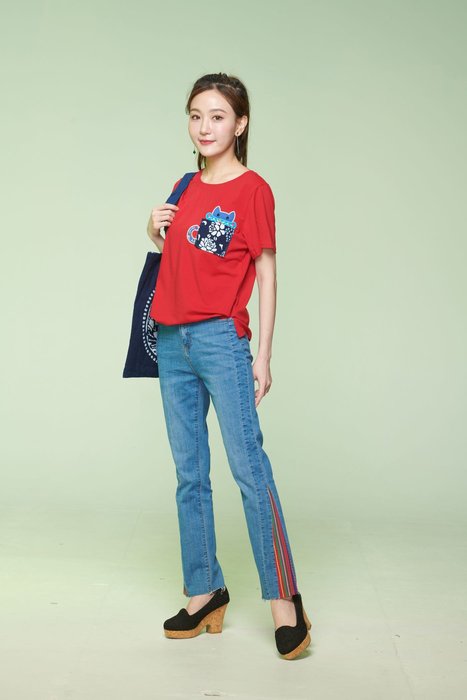 手織布小喇叭牛仔褲~XXＬ最後一件