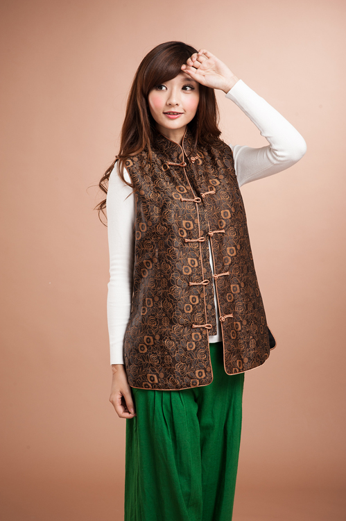 香雲紗喜事連連長背心 馬甲坎肩