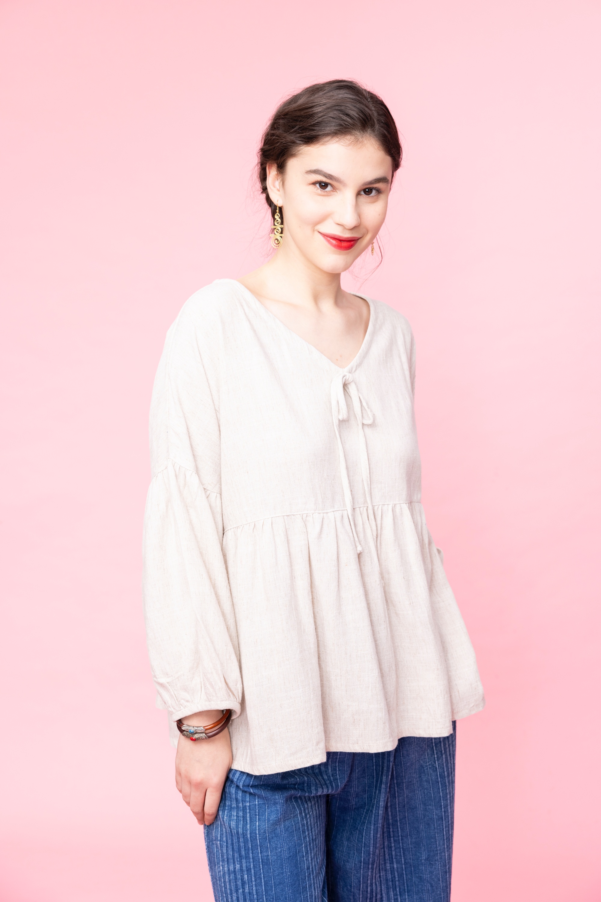 原色亞麻上衣~F垂墜度佳