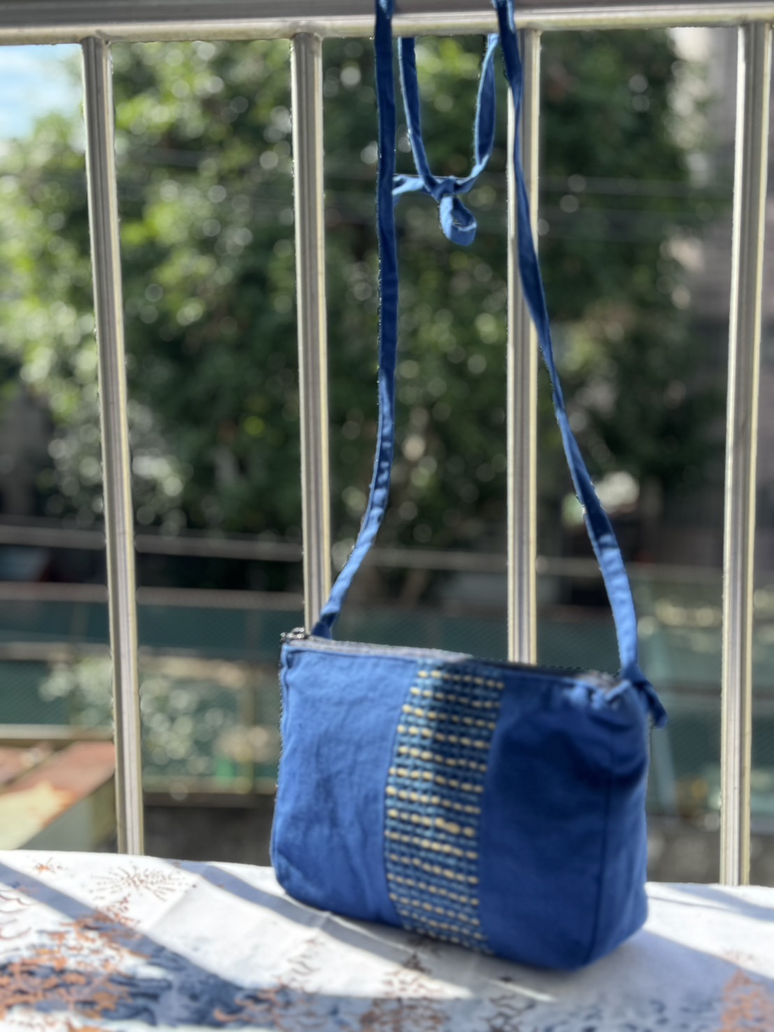 藍染長帶揹包/小肩包