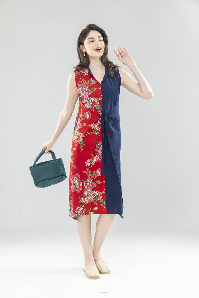 紅牡丹綁帶洋裝F三峽