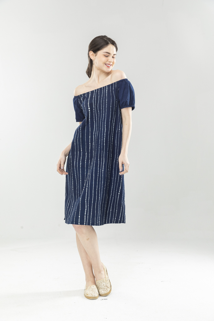 藍染樟樹紋洋裝~F～永樂