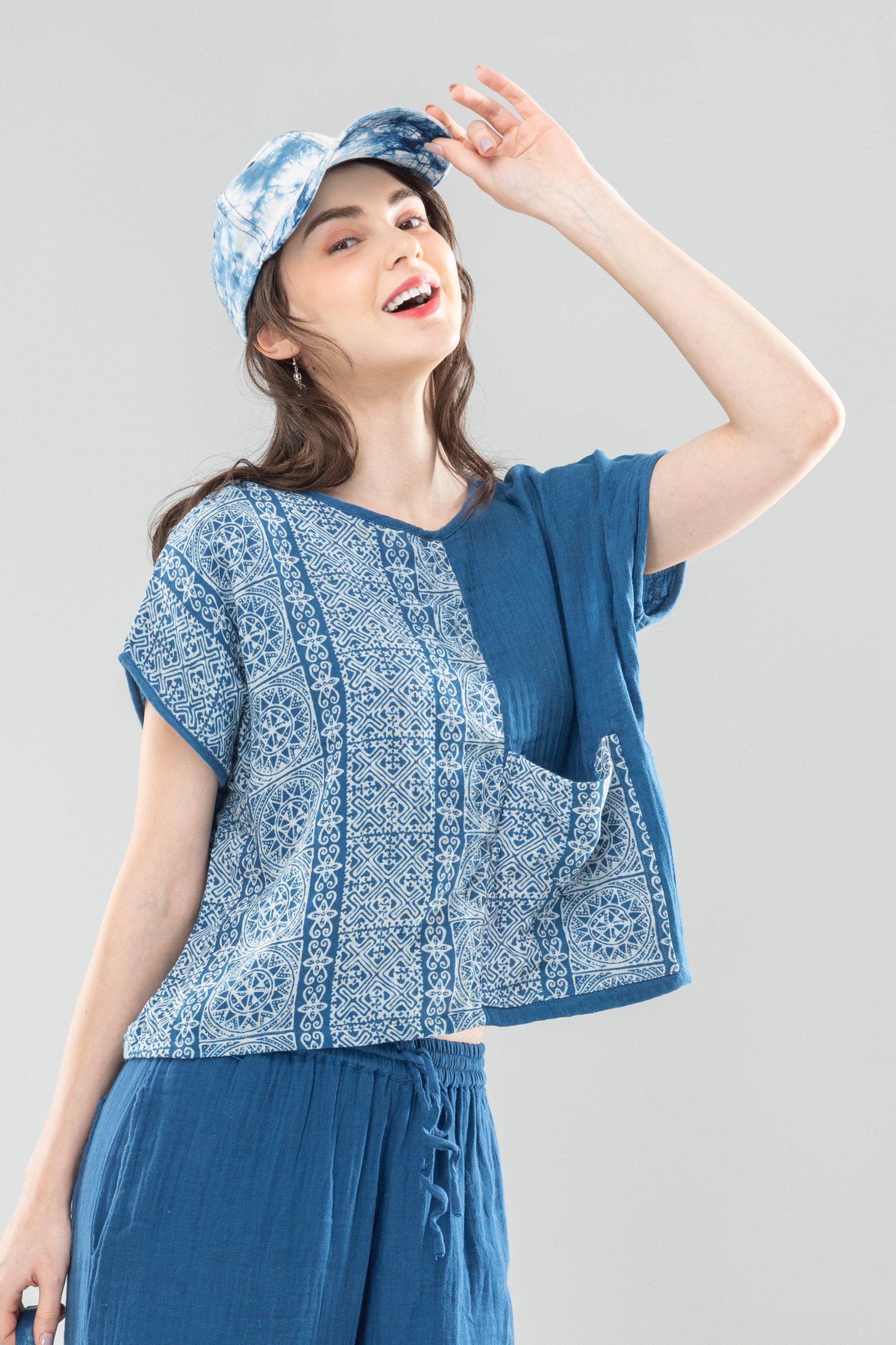 輕磅紗布藍染上衣～y永樂