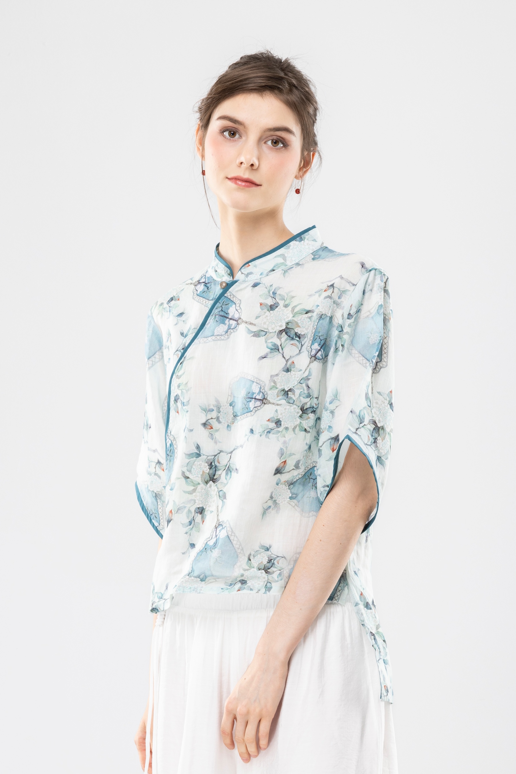 苧麻夏扇衫~前短後長