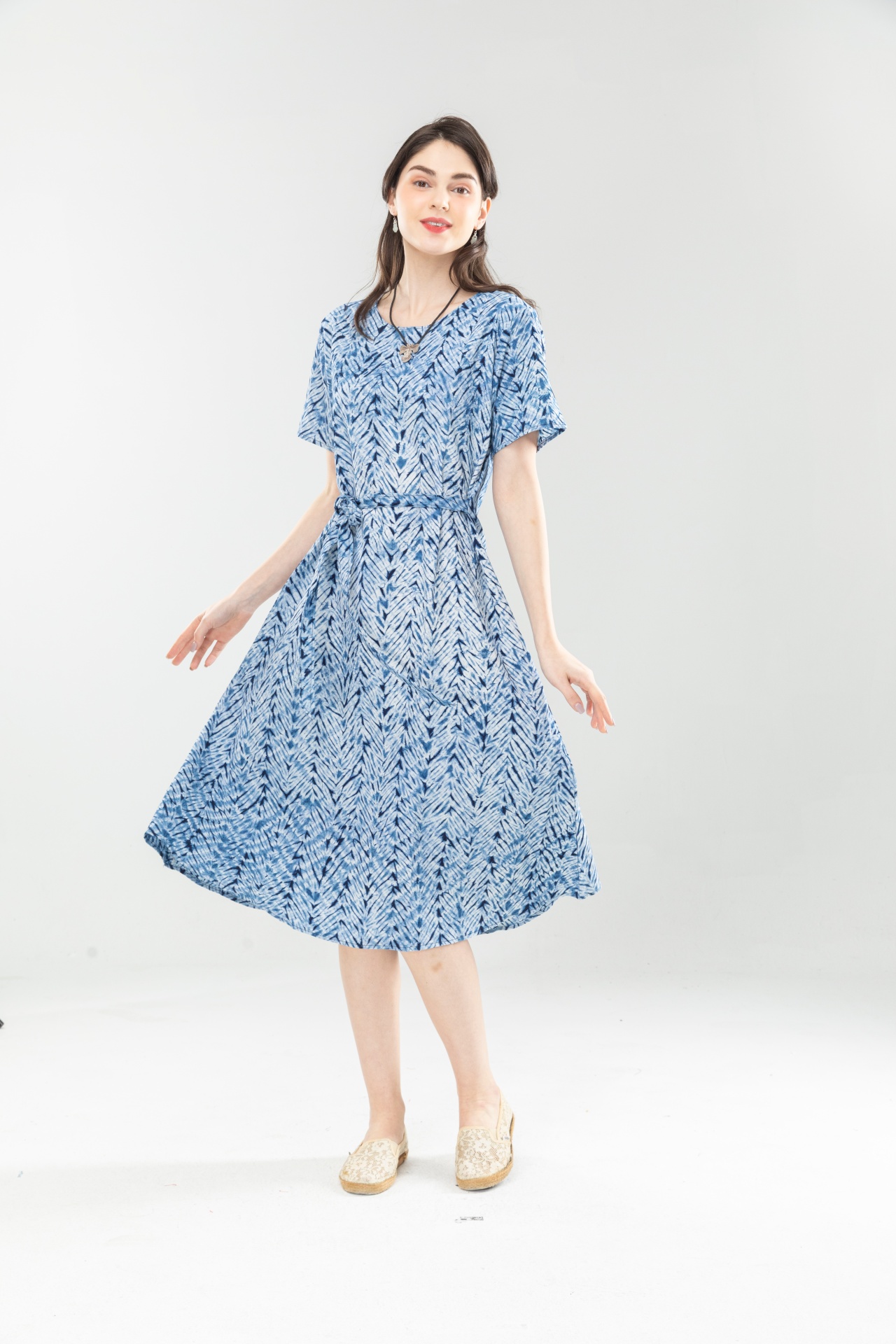 藍染扎染洋裝～非物質遺產文化～需預訂