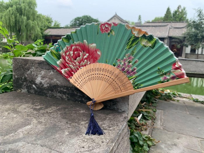 特惠客家綠牡丹摺扇～最後兩把