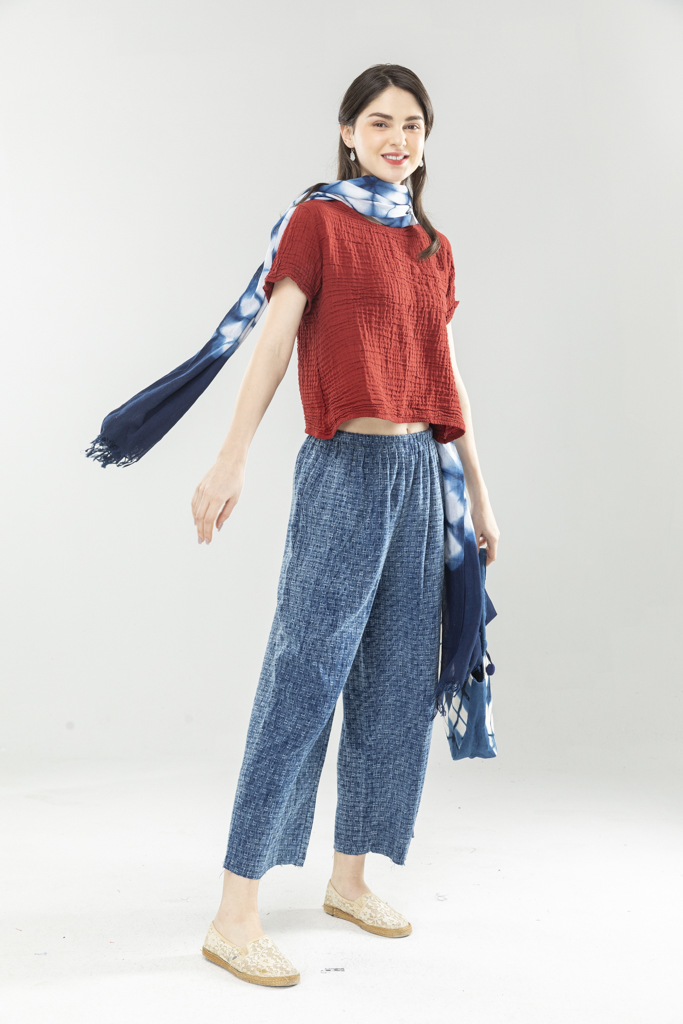 藍染輕磅寬褲Ｆ~Ｆ