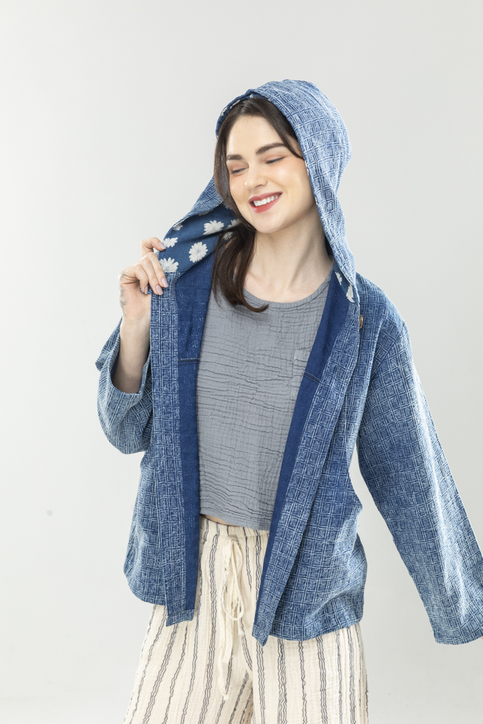 超輕量藍染外罩衫Ｆ最後一件永樂