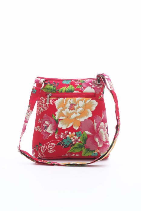 紅牡丹側背包～帶長可調