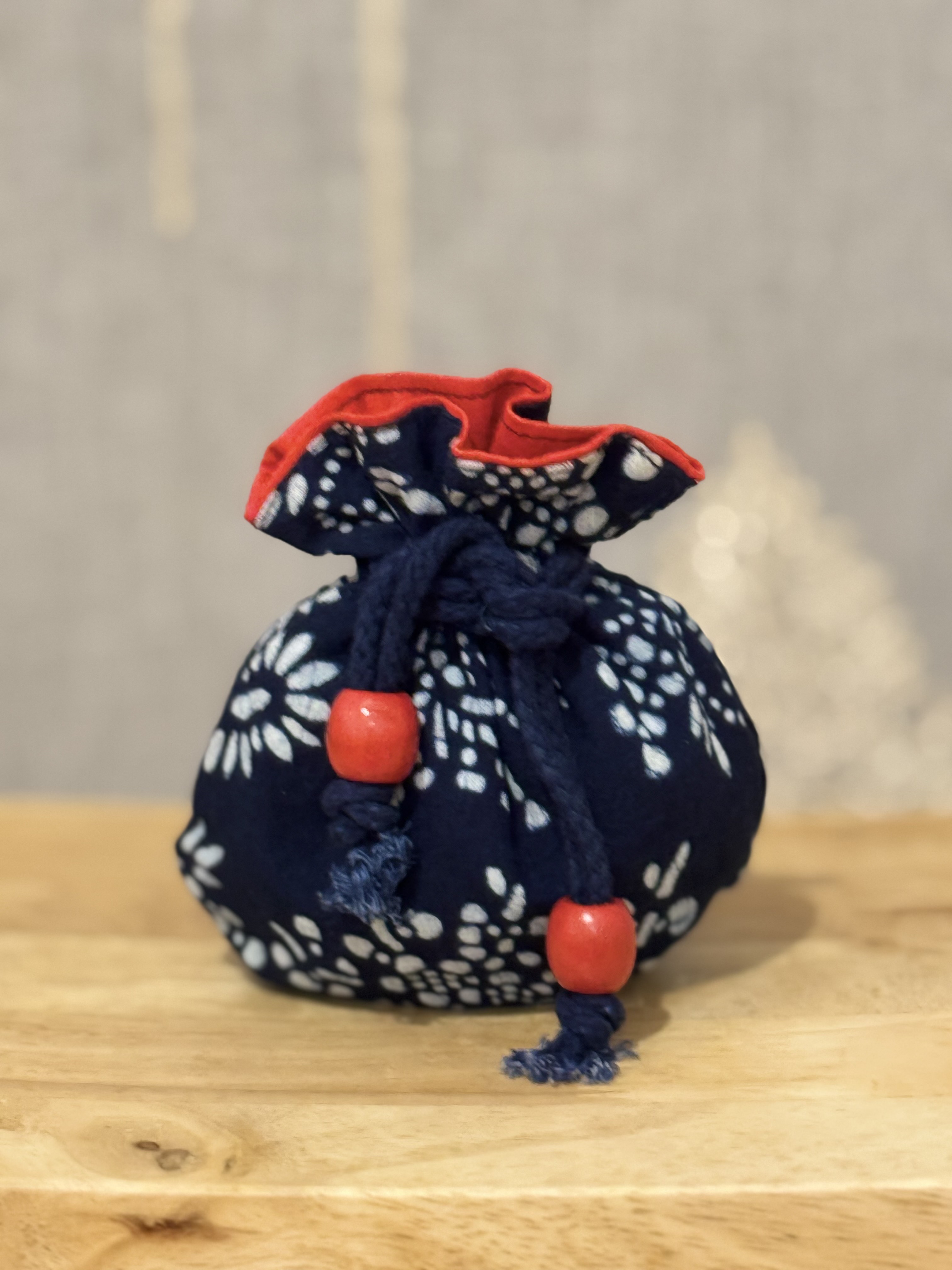 藍染小束口袋