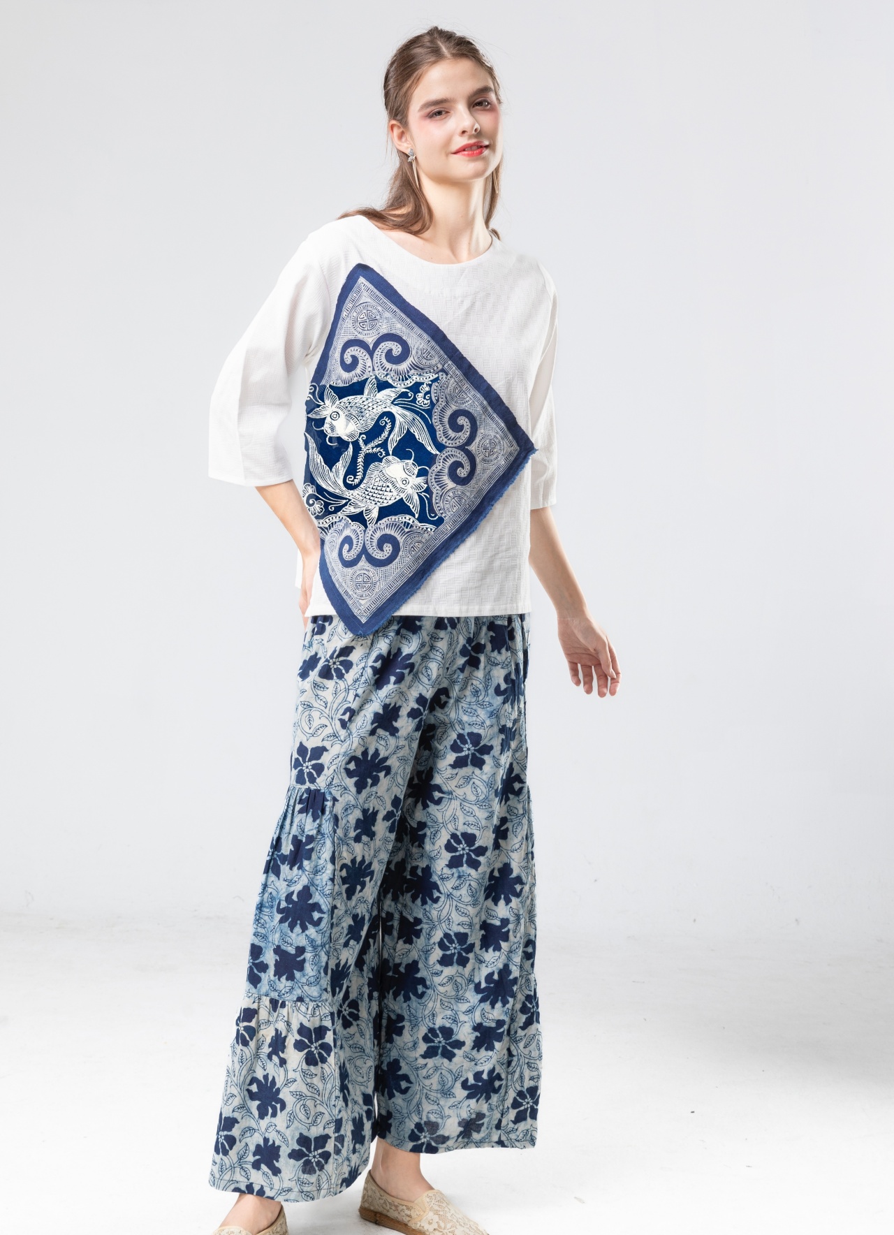 蠟染不規則上衣-魚-最後一件