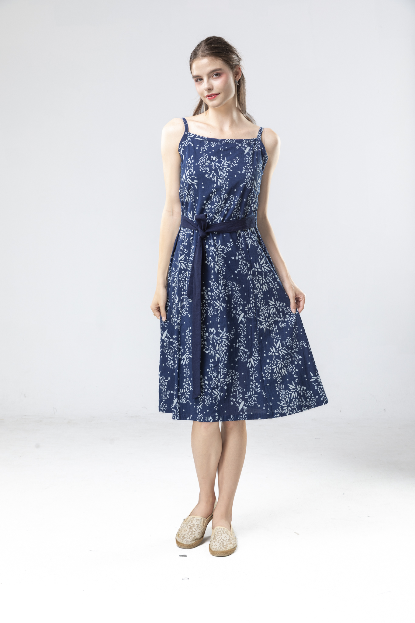 藍染竹葉背心裙 最後兩件