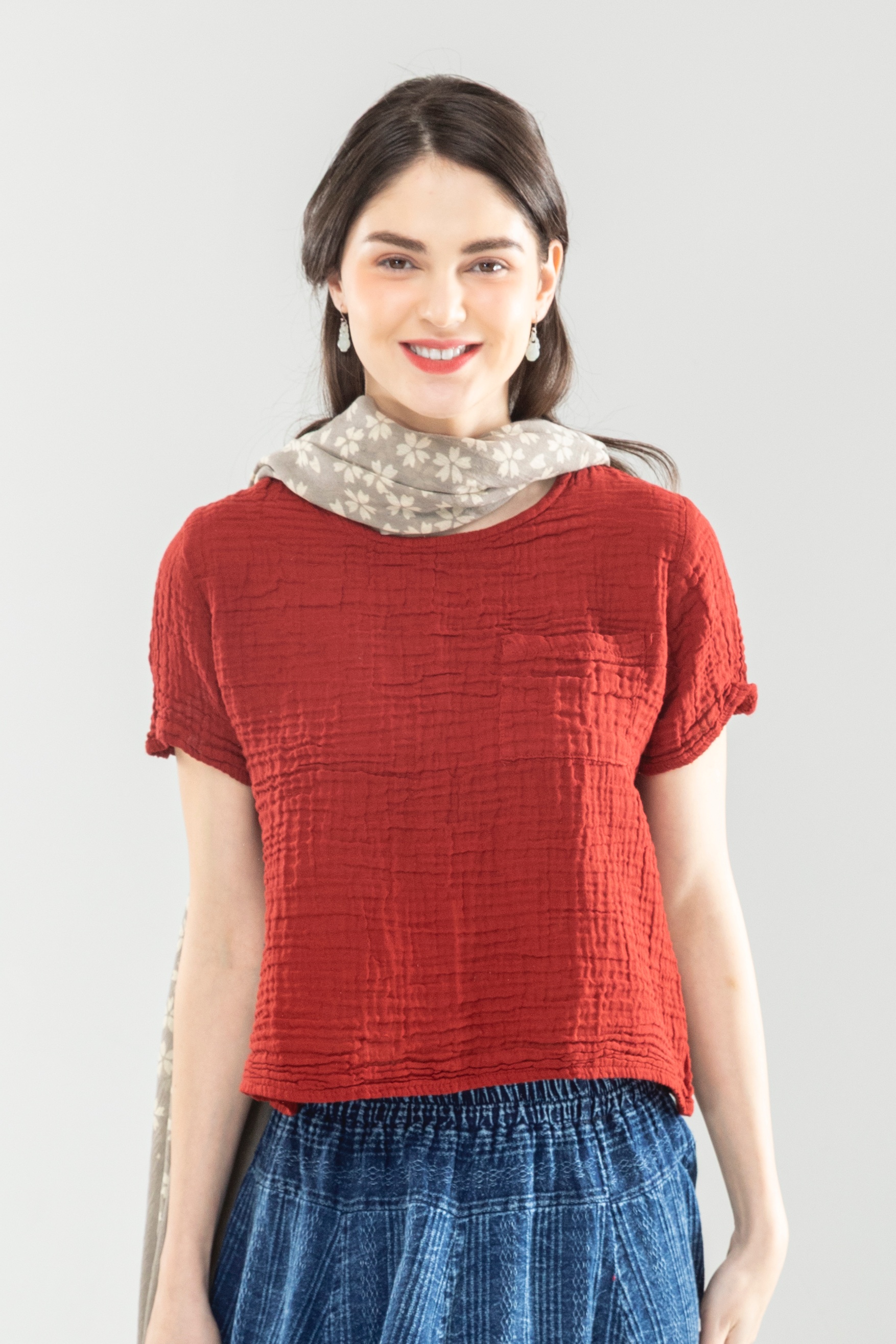 二重紗紅色上衣～Ｆ永樂三峽