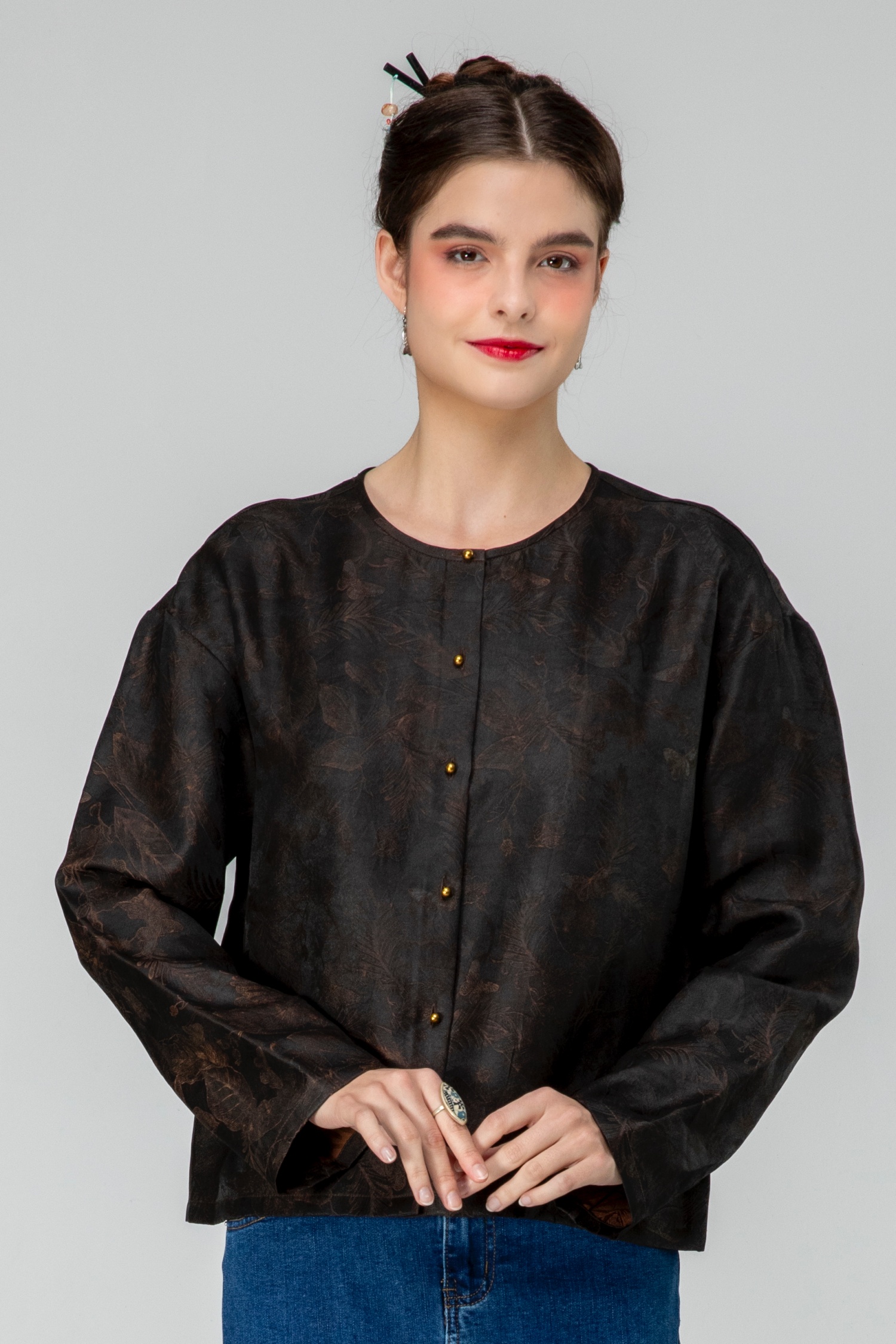 香雲紗對襟上衣