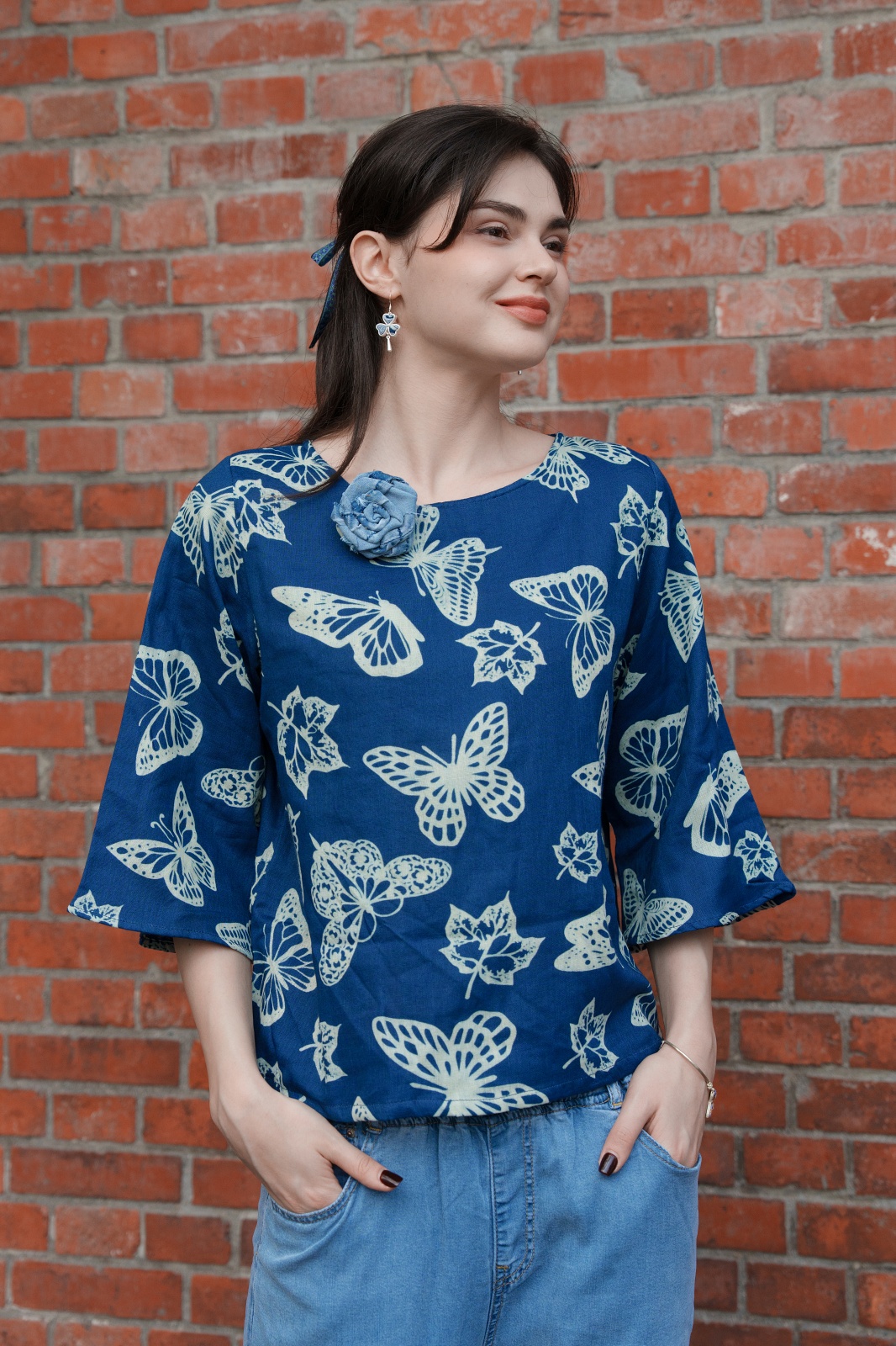 蝴蝶七分袖上衣Ｆ永樂三峽