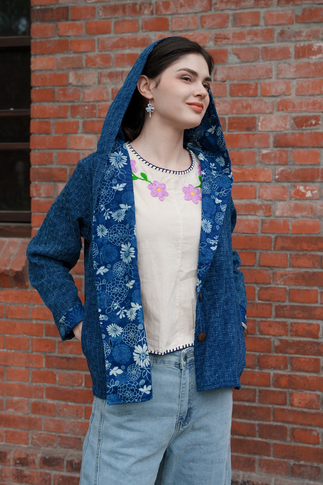 春輕量藍染外罩衫Ｆ