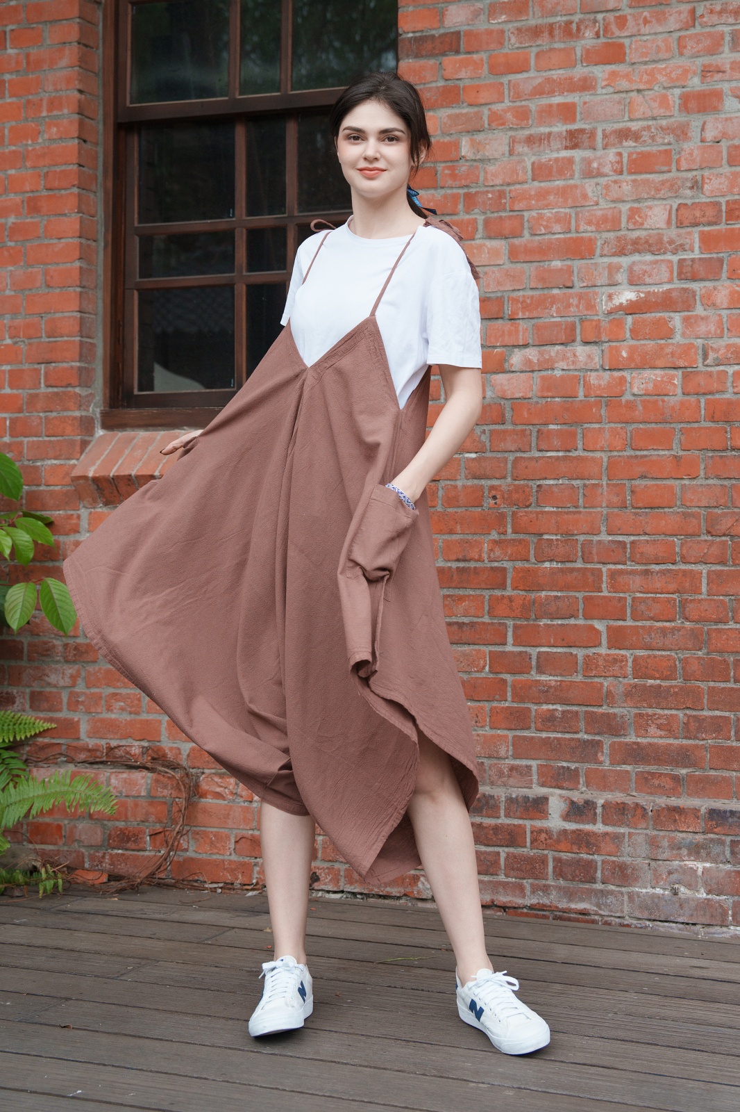 純棉棕背心裙～Ｆ