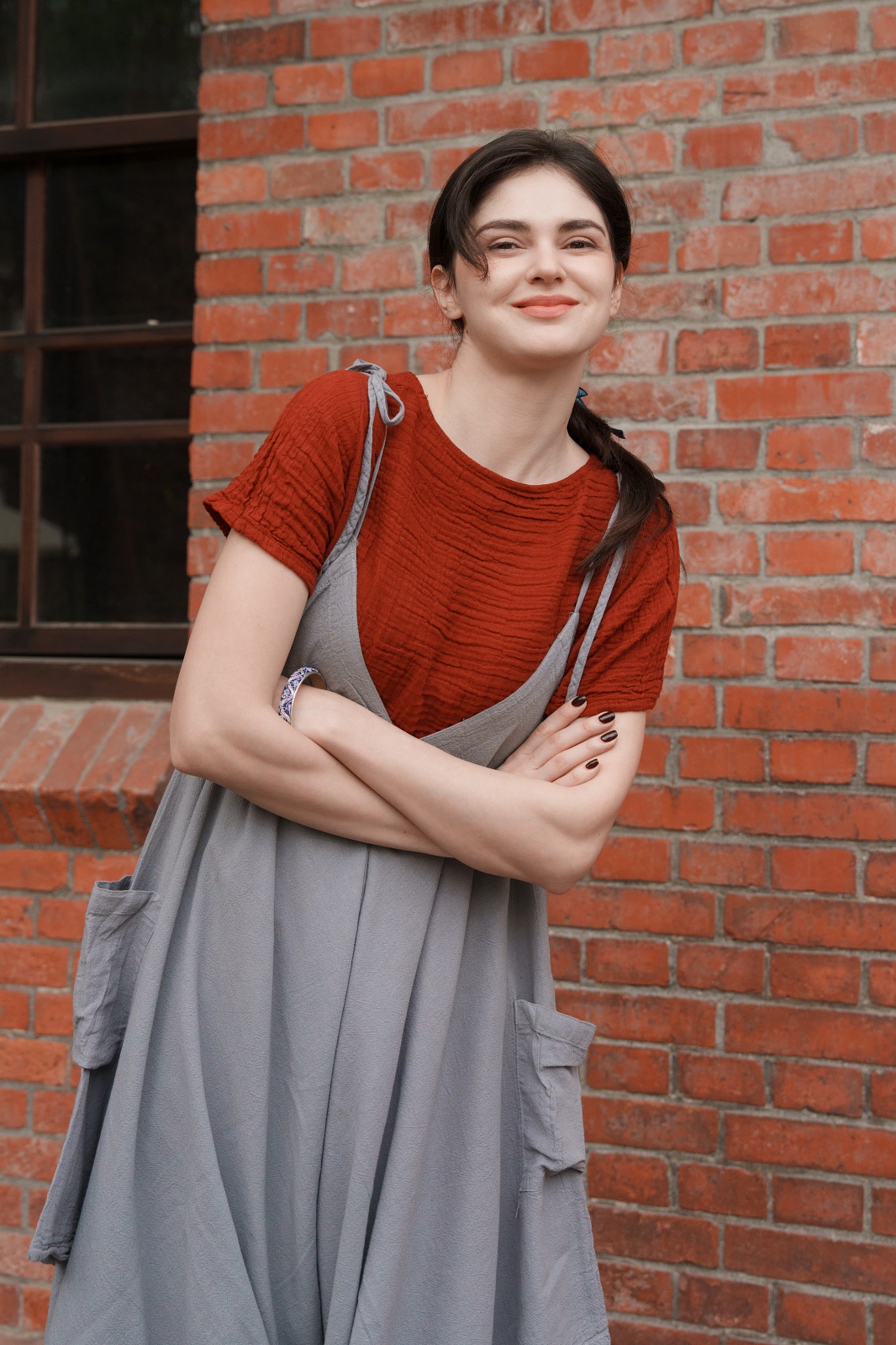 純棉灰背心褲裙～Ｆ